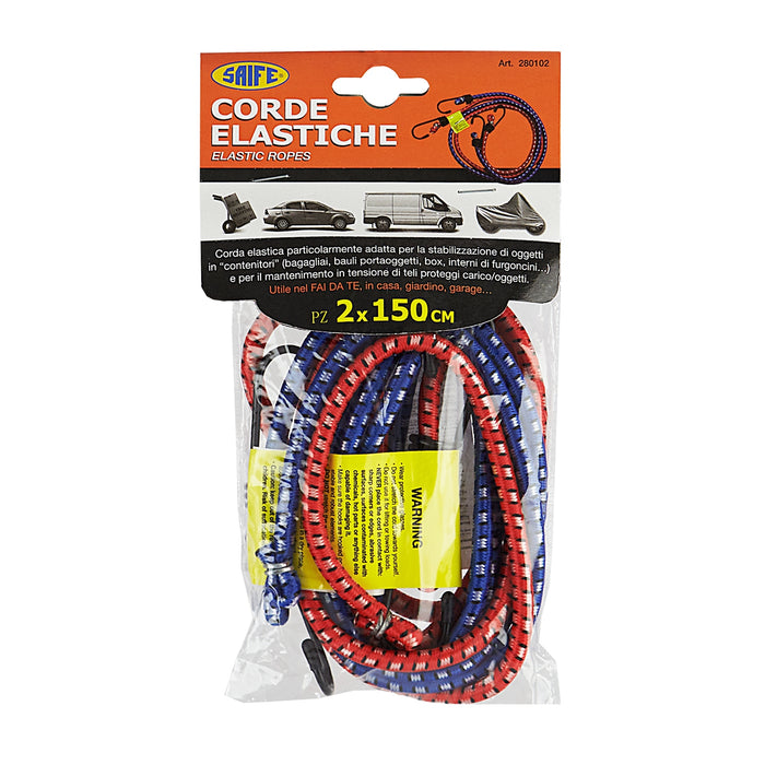 SET 2 CORDE ELASTICHE LEGABAGAGLI 150CM