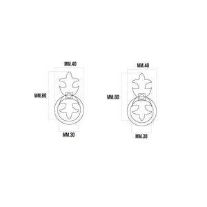 SET 2 MANIGLIETTE CIONDOLO 40MM IN FERRO BATTUTO C