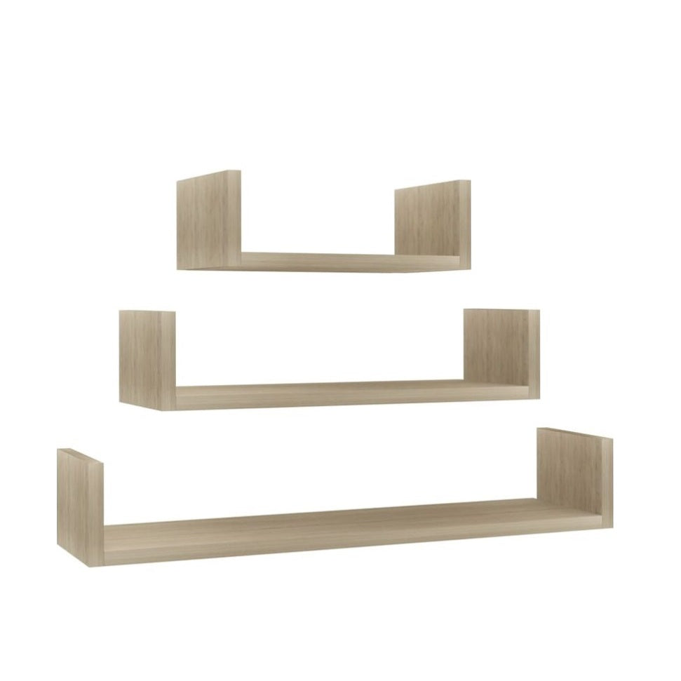 SET 3 MENSOLE U ROVERE SONOMA 100X420X100