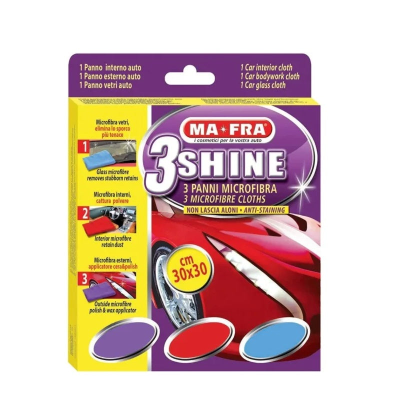 SET 3 PANNI TRISHINE 30X30CM IN MICORFIBRA PER INT