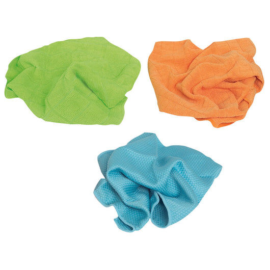 SET 3 PANNI VETRI-POLVERE-PAVIMENTI MICROFIBRA