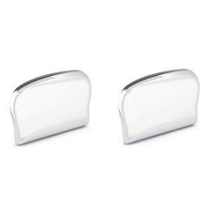 SET 2 TERMINALI CORRIMANO 5.5X3.5CM CROMO SATINATO