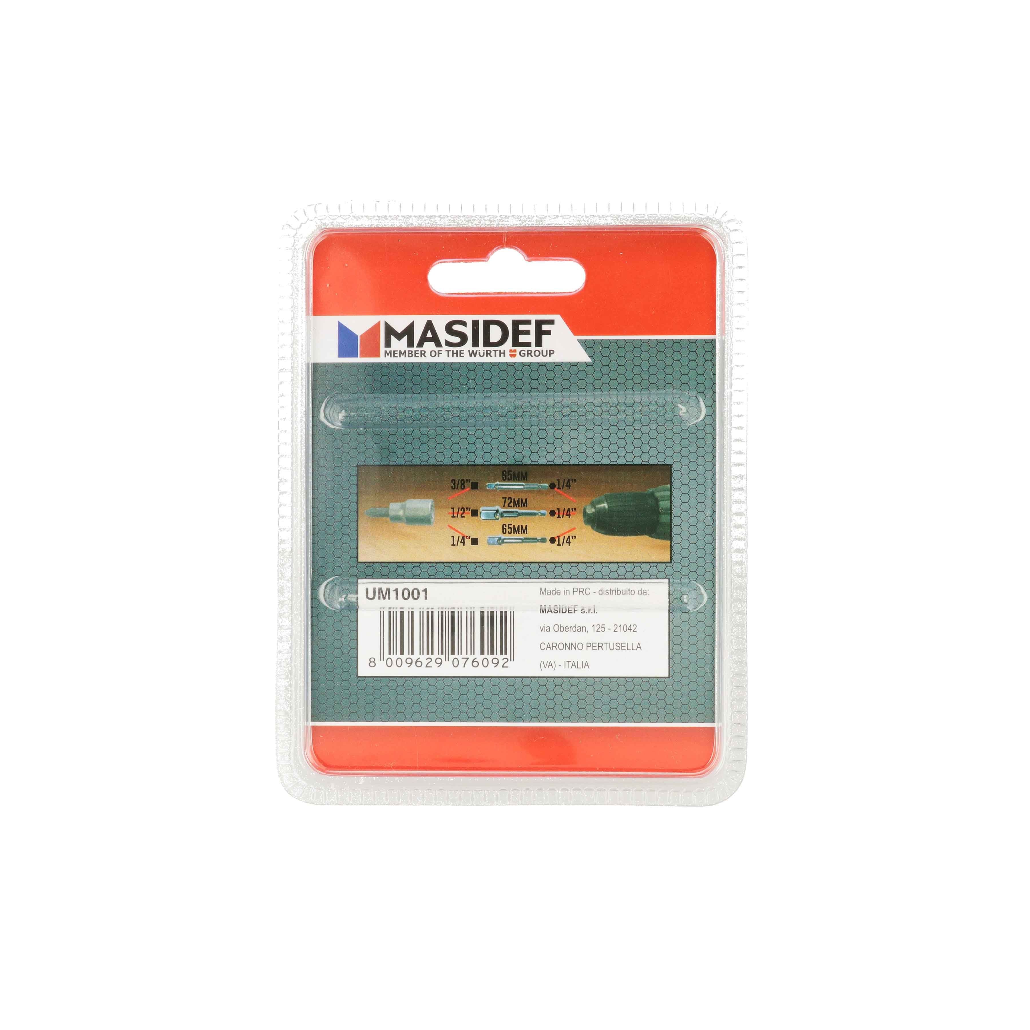 SET 3 ADATTATORI 50MM CON ATTACCO 1/4" BUSSOLE