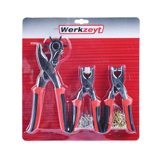 SET 3PZ FUSTELLATRICE RIVETTATRICE E OCCHIELLATRIC