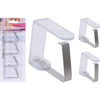 SET 4 FERMATOVAGLIE TRASPARENTI CON MOLLA IN METAL