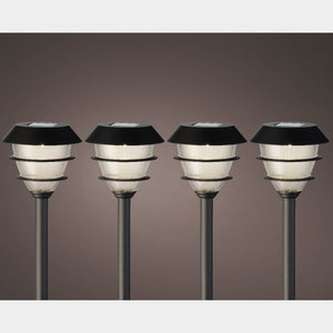 SET 4 LAMPADE SOLARI H31CM NERI A LUCE CALDA