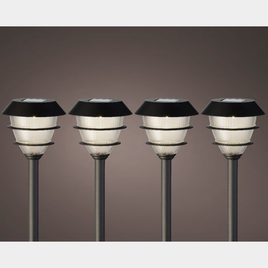 SET 4 LAMPADE SOLARI H31CM NERI A LUCE CALDA