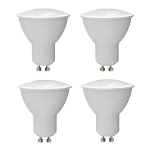 SET 4 LAMPADINE LED GU10 DICROICHE 6W 3000K 490LM.