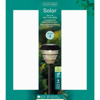 SET 4 LAMPADE SOLARI H31CM NERI A LUCE CALDA