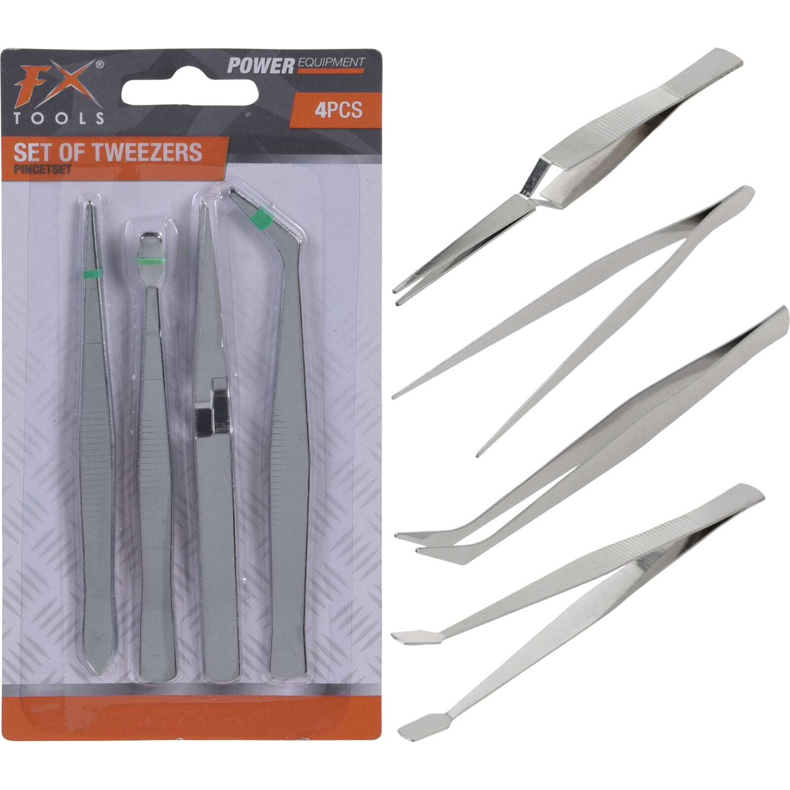 SET 4 PINZETTE IN METALLO PER BRICOLAGE