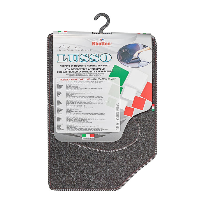 SET 4 TAPPETINI MAXI AUTO IN MOQUETTE ANTRACITE