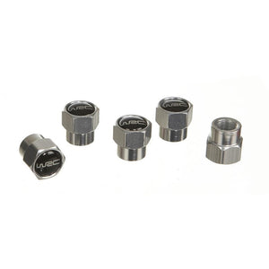 SET 5 TAPPI VALVOLA PNEUMATICI IN ALLUMINIO NERI