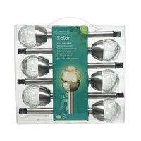 SET 6 PALETTI SOLARI 1 LED BIANCO CALDO D.6XH25CM