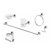 SET 6 ACCESSORI BAGNO NOVA CROMO / VETRO
