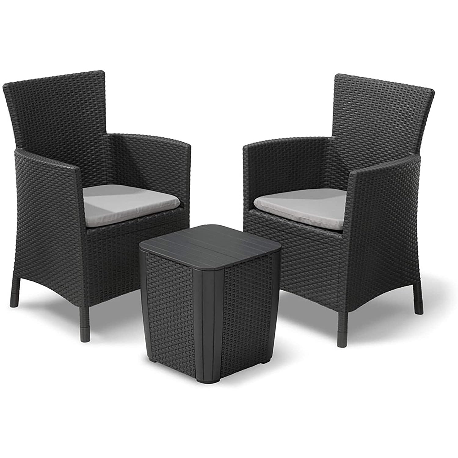 SET BALCONY IOWA GRAFITE IN ECORATTAN CON TAVOLO BASSO