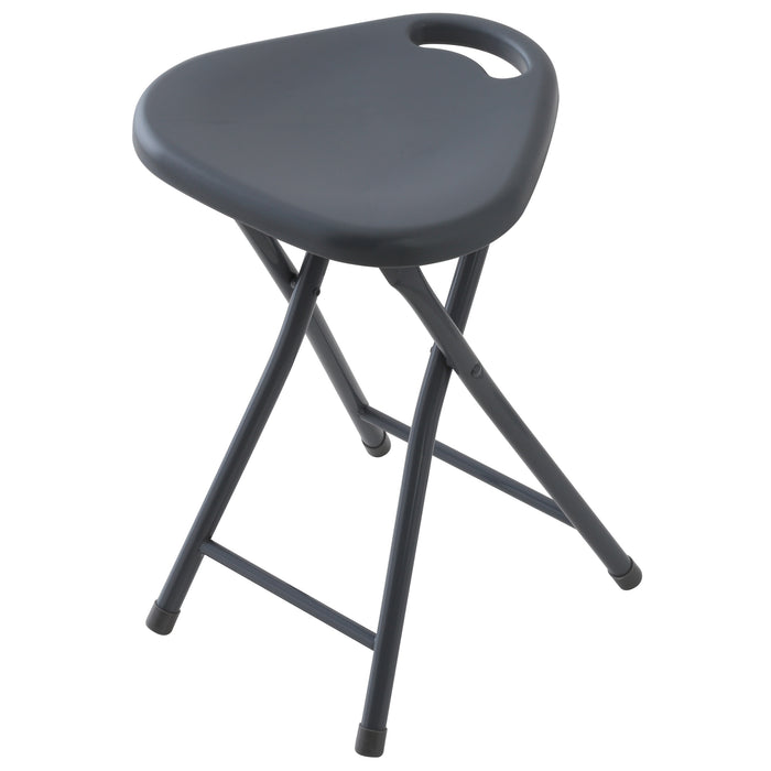 SGABELLO IN ABS E METALLO GRIGIO PIEGHEVOLE