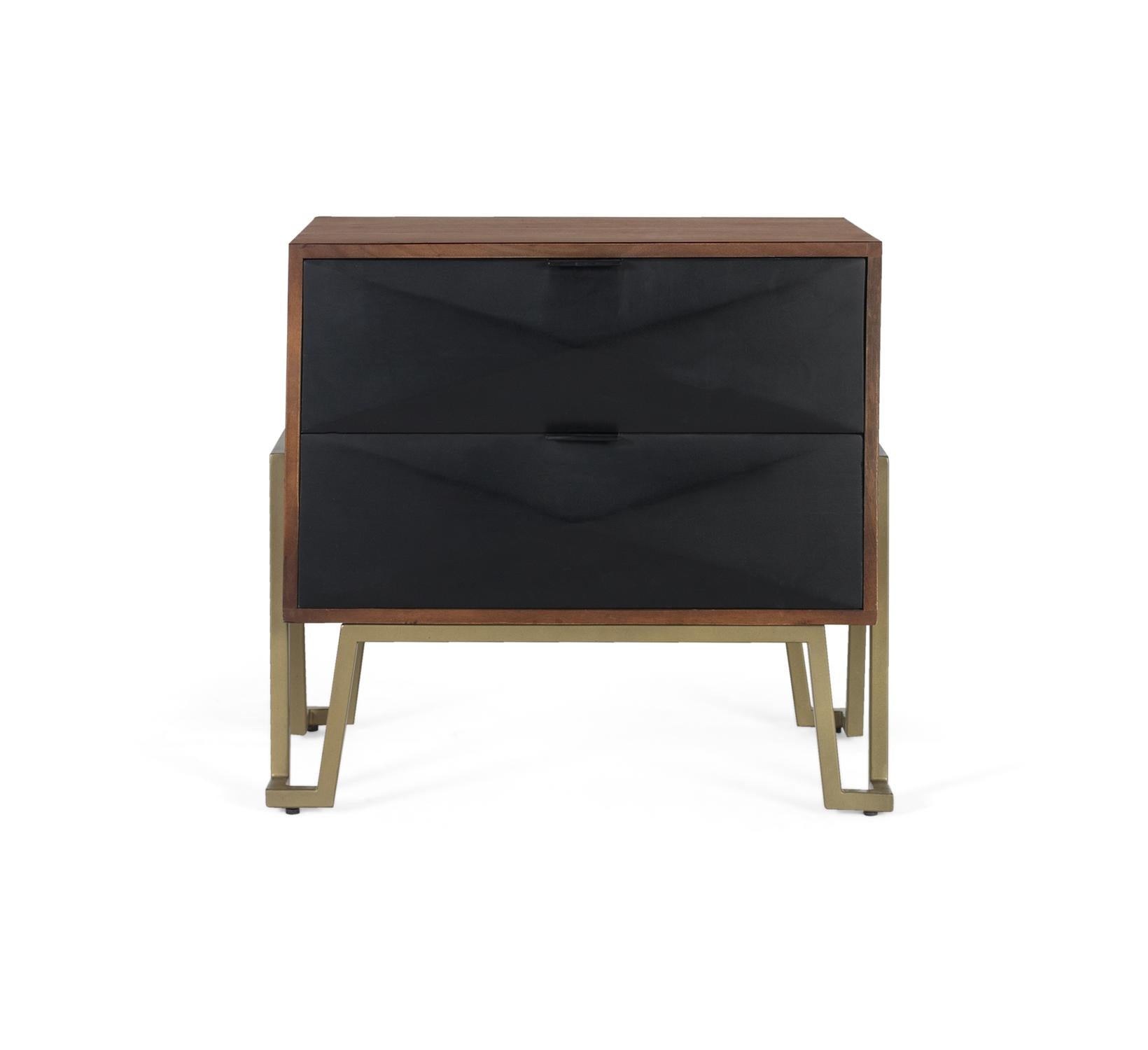 Comodino in legno di mango con cassetti