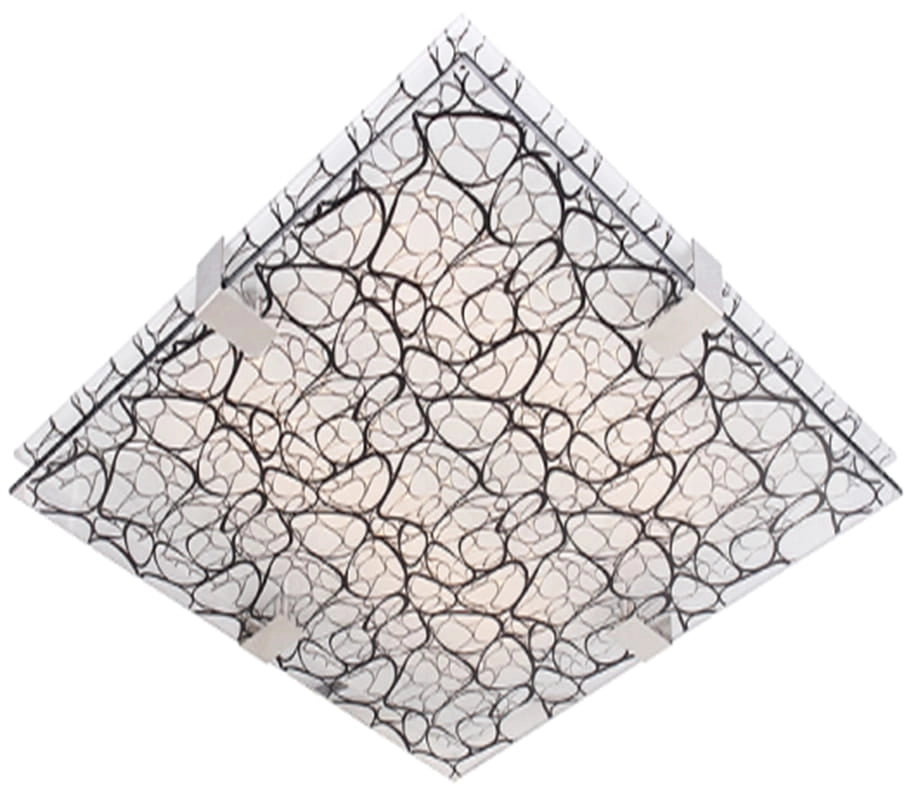 Plafoniera Candellux Fiera 40x40 vetro 3xE27 bianca quadrata