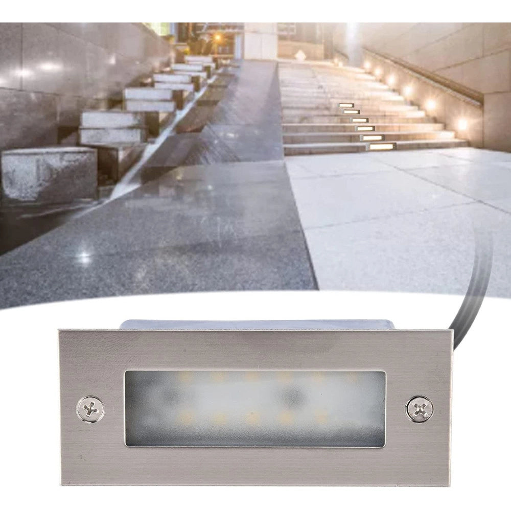 Trade Shop - Faretto Faro 3 Led Segnapassi A Incasso Calpestabile Interno Esterno 2w -