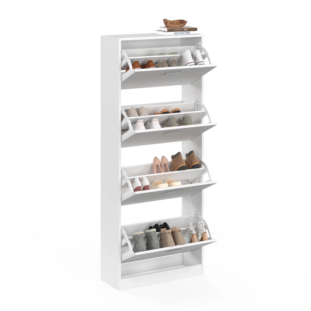 IDMarket - Scarpiera con 4 ante bianco