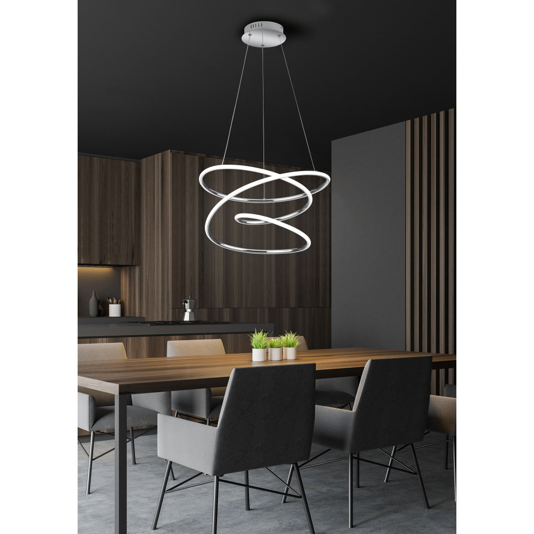 LAMPADARIO LED BOLOGNA 36W D.50CM 4000K CROMO.