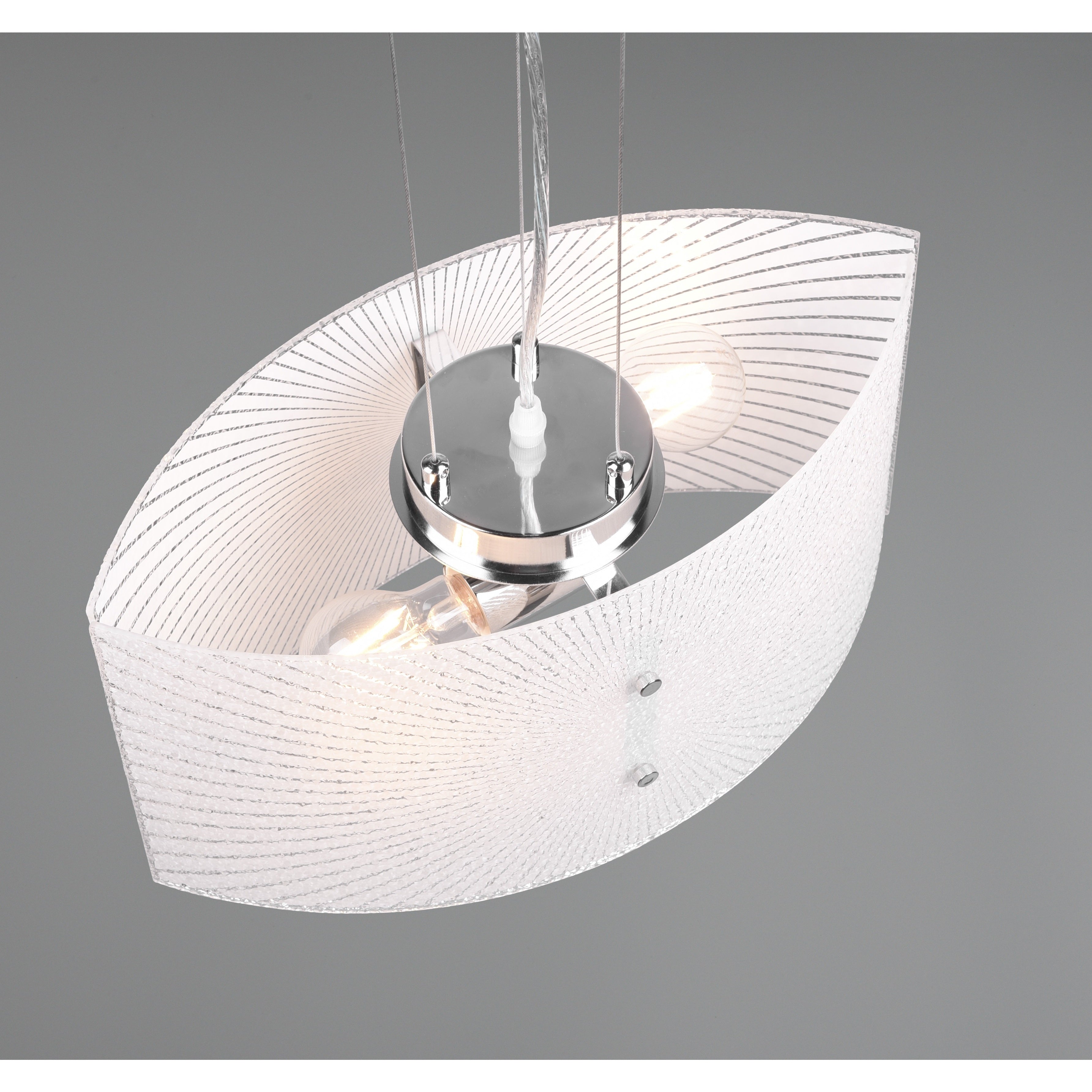 LAMPADARIO ELISA IN VETRO CON 2 PORTALAMPADE  E27 CM.40X20X150