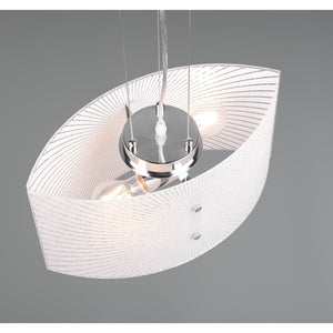 LAMPADARIO ELISA IN VETRO CON 2 PORTALAMPADE  E27 CM.40X20X150