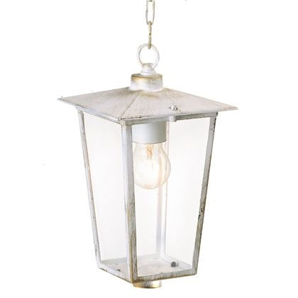 SOSPENSIONE RIBOT 17X17XH33CM E27 BIANCO / ORO