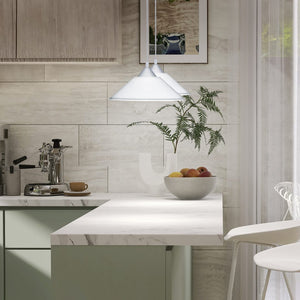 LAMPADARIO DIEGO E27 D.30CM BIANCA A RIGHE