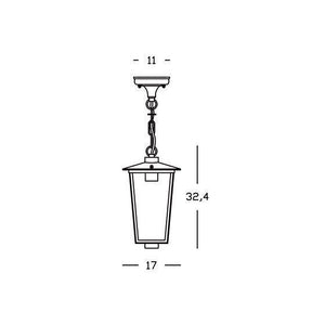 SOSPENSIONE RIBOT 17X17XH33CM E27 RUGGINE