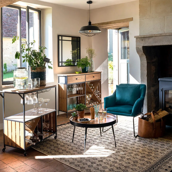 LAMPADARIO NATHAN E27 D.35XH90CM IN METALLO NERO