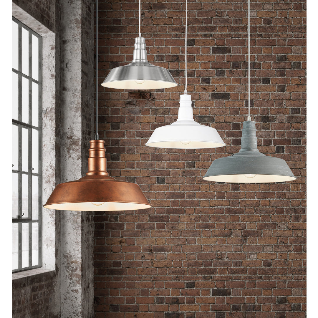 LAMPADARIO WILL E27 D.36CM BIANCO OPACO.