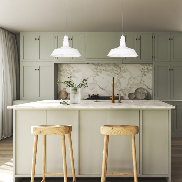 LAMPADARIO WILL E27 D.36CM BIANCO OPACO.