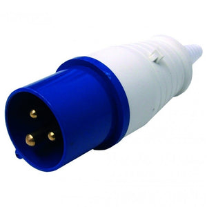 SPINA IEC 16A 2 POLI CON TERRA 220V IP44 BLU