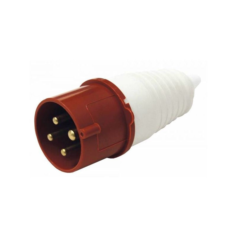 SPINA IEC 16A 3 POLI CON TERRA 380V IP44 ROSSA