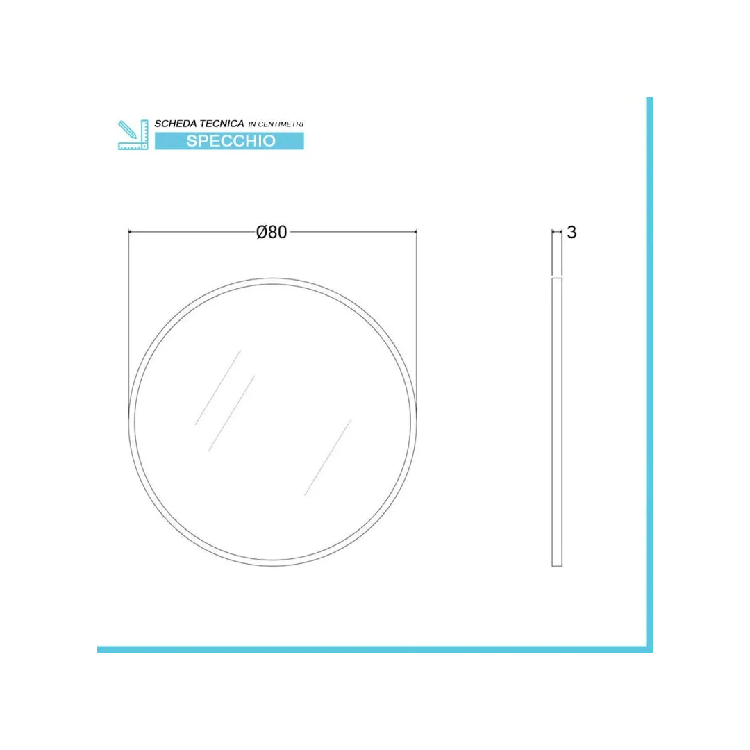 SPECCHIO METAL D.80CM ORO CON CORNICE