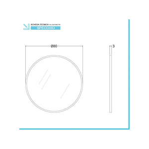 SPECCHIO METAL D.80CM ORO CON CORNICE