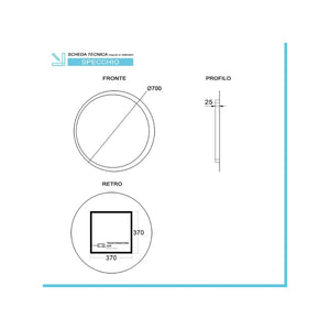 SPECCHIO ORIONE LED D.70CM 20W 4000K IP44