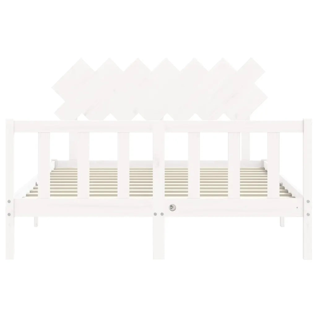 Giroletto senza Materasso-Struttura Letto Bianco 140x200 cm Legno Massello Pino 838445