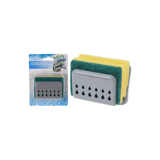 SPUGNA PER STOVIGLIE CON SUPPORTO IN PLASTICA A VE