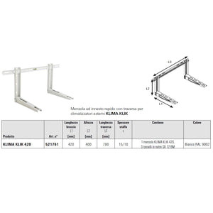 STAFFE PER UNITA' ESTERNE CLIMATIZZATORI.