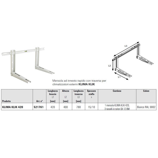 STAFFE PER UNITA' ESTERNE CLIMATIZZATORI.