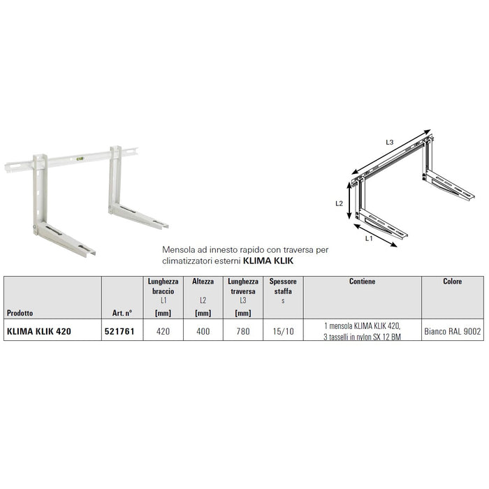 STAFFE PER UNITA' ESTERNE CLIMATIZZATORI.