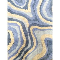 TAPPETO DUNE 50X80CM BLU IN COTONE CON ANTISCIVOLO