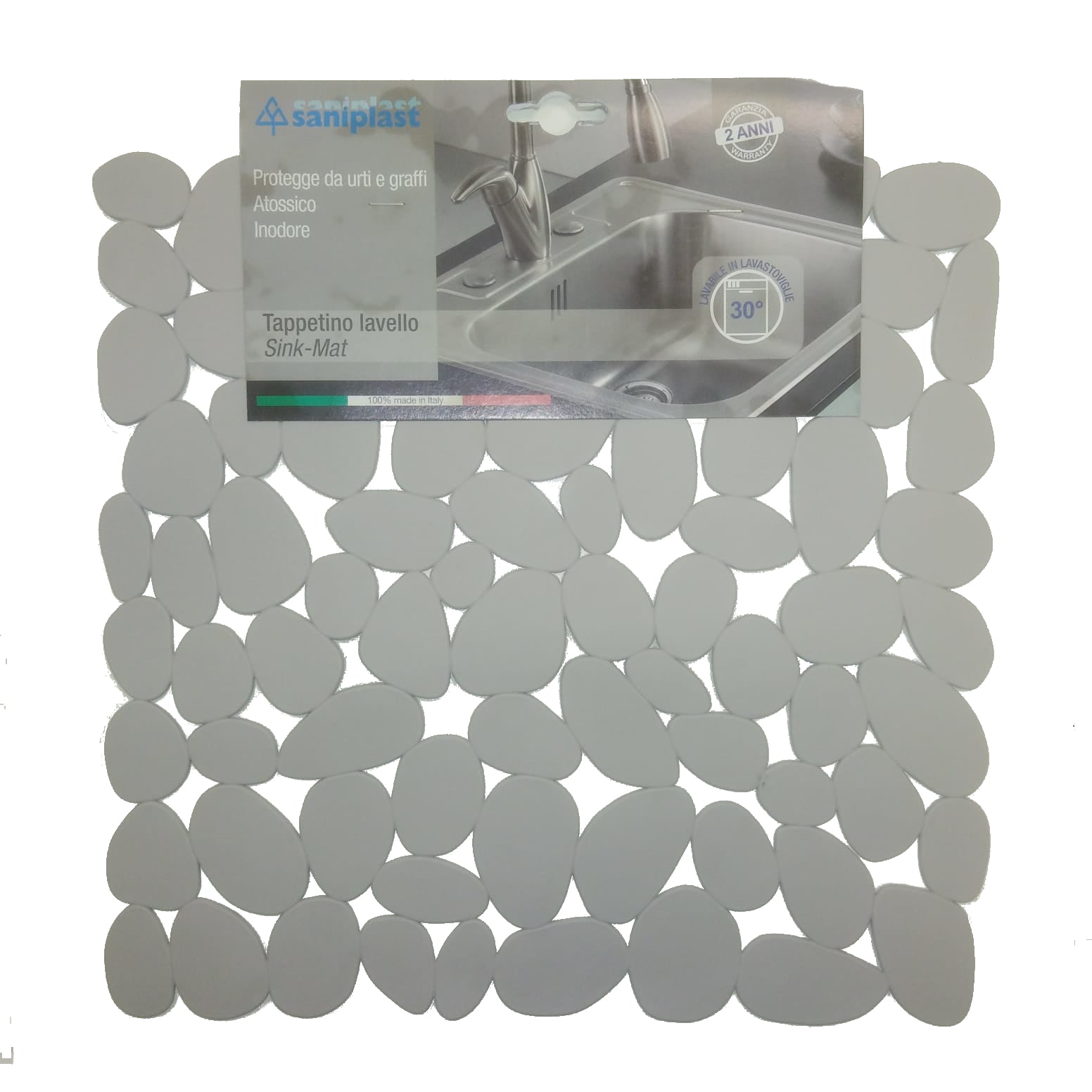 TAPPETO LAVELLO 32X32CM SASSOLINI GRIGIO