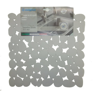 TAPPETO LAVELLO 32X32CM SASSOLINI GRIGIO