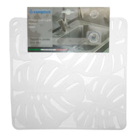 TAPPETO LAVELLO 32X32CM FOGLIE BIANCO