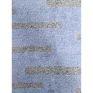 TAPPETO LINEE 50X80CM AZZURRO IN COTONE CON ANTISC