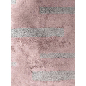 TAPPETO LINEE 50X80CM ROSA IN COTONE CON ANTISCIVO