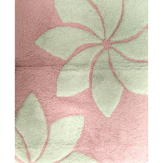 TAPPETO LOTO 55X110CM ROSA IN COTONE CON ANTISCIVO